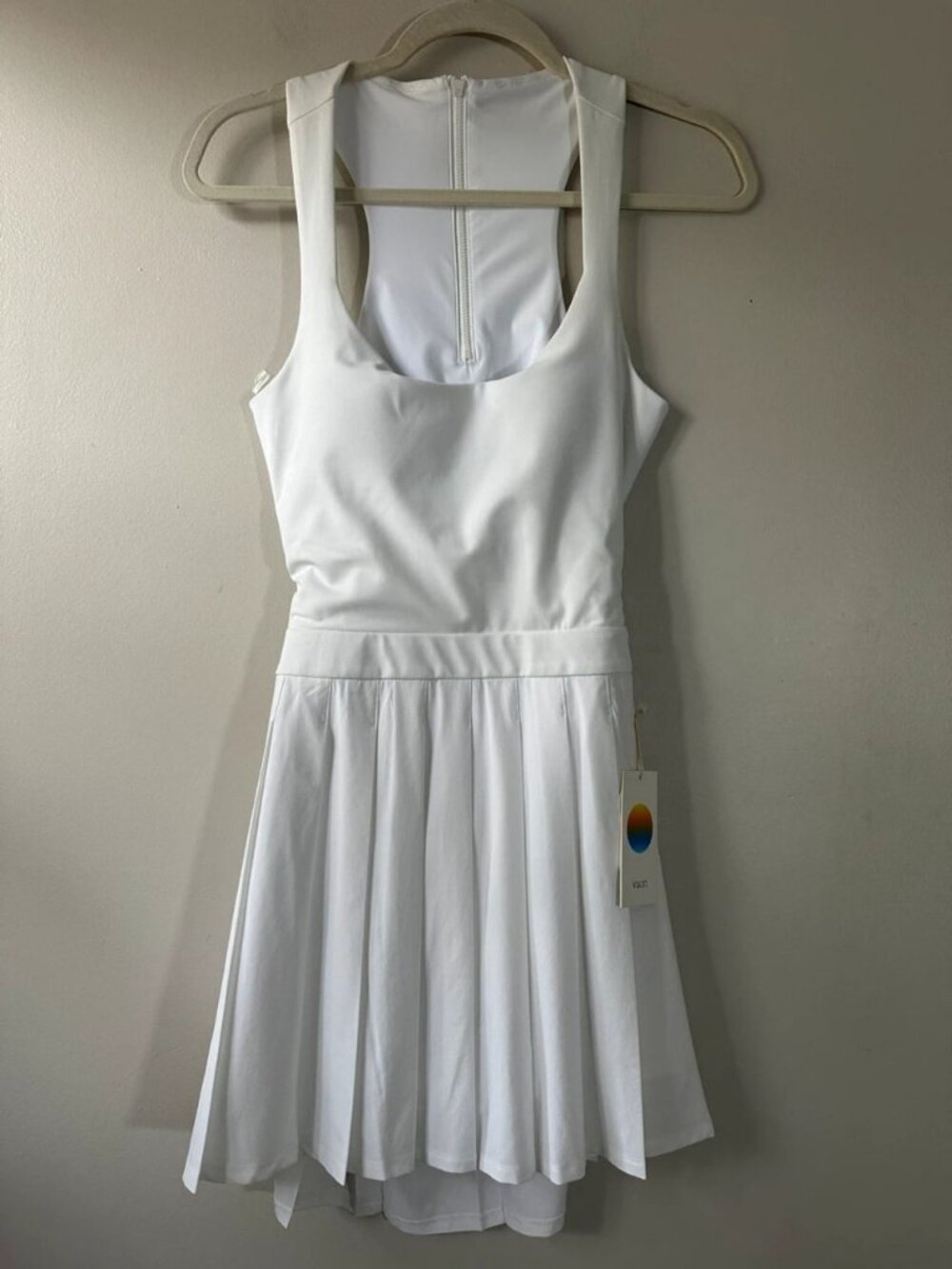 Vuori Tennis Active Dress with Built-In Shorts White Women's Size M